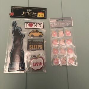 Nwt scrapbooking stickers bundle (nyc, flowers)
